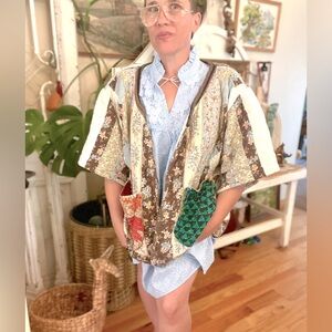 Upcycled OOAK Quilted And KANTHA Cottagecore Jacket by The Morgan Factory